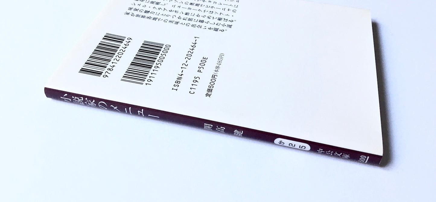小説家のメニュー