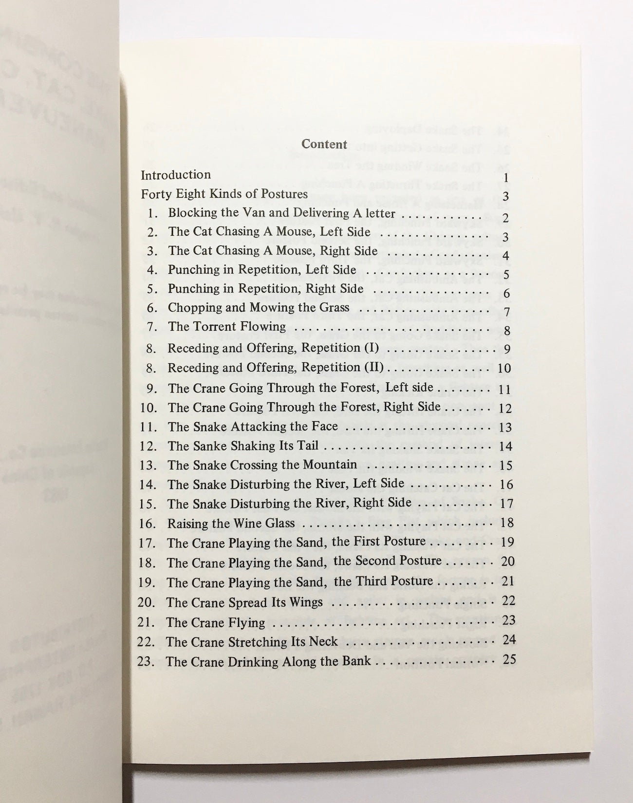 The Combined Snake, Cat, Crane Maneuvers