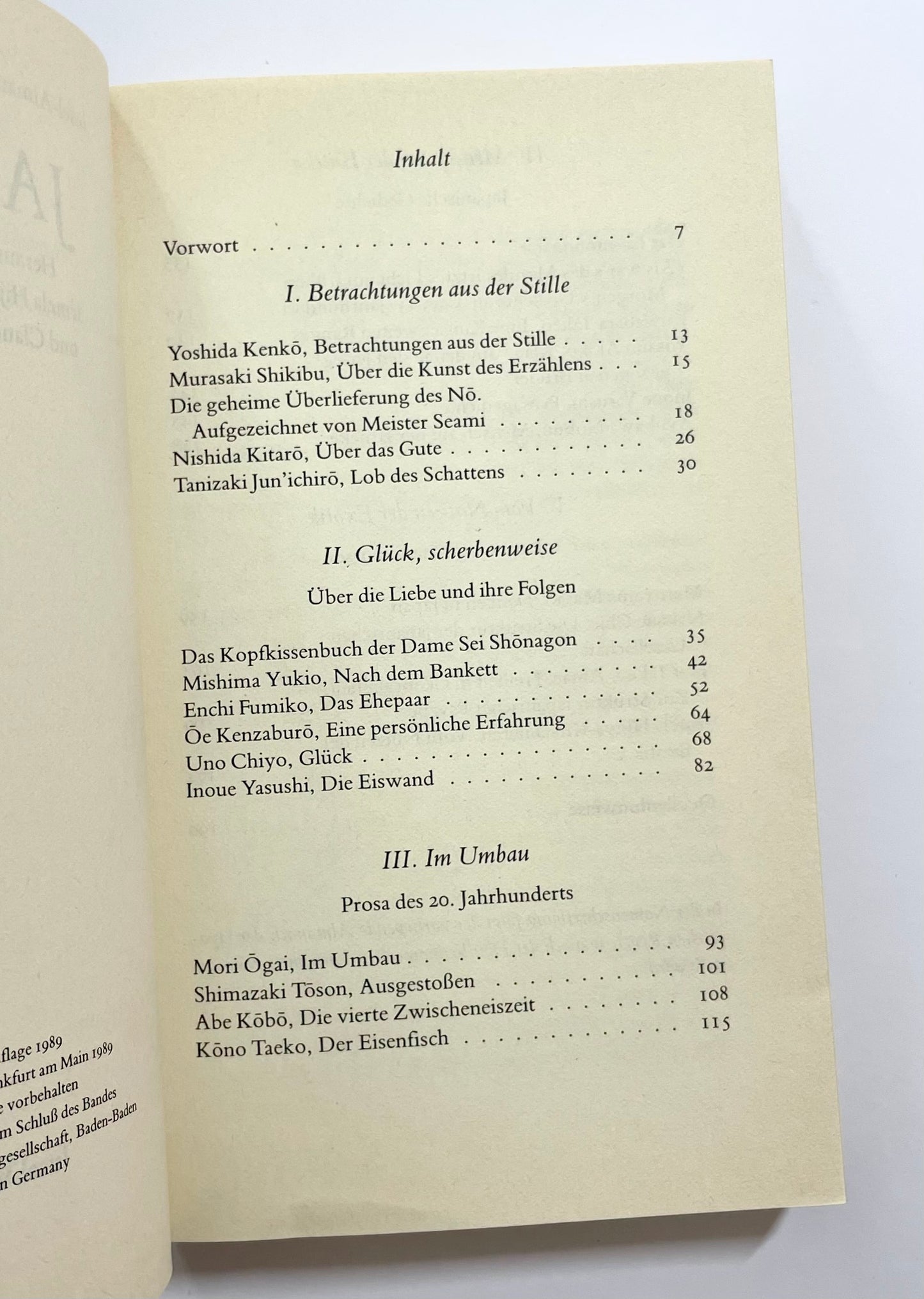 JAPAN. Insel-Almanach auf das Jahr 1990