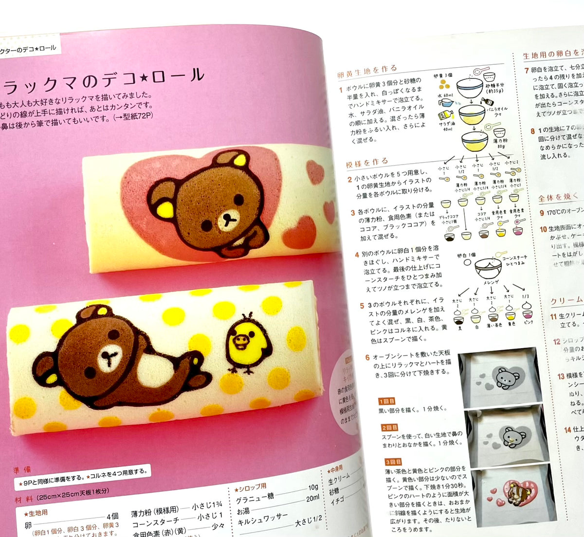 模様入りロールケーキ　デコ★ロールもっと作っちゃお！キャラ＆動物編