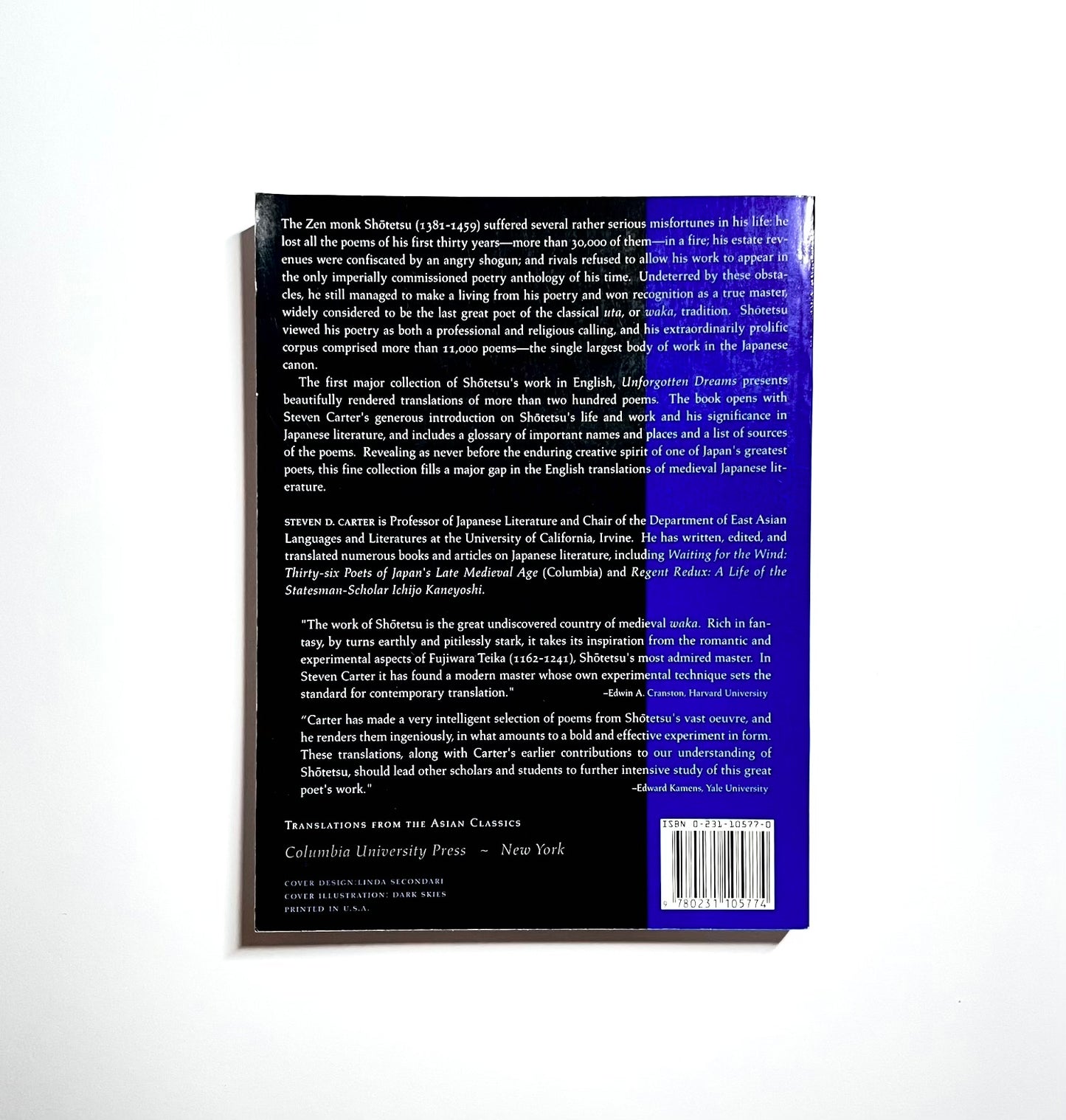 Unforgotten Dreams: Poems by the Zen Monk Shotetsu